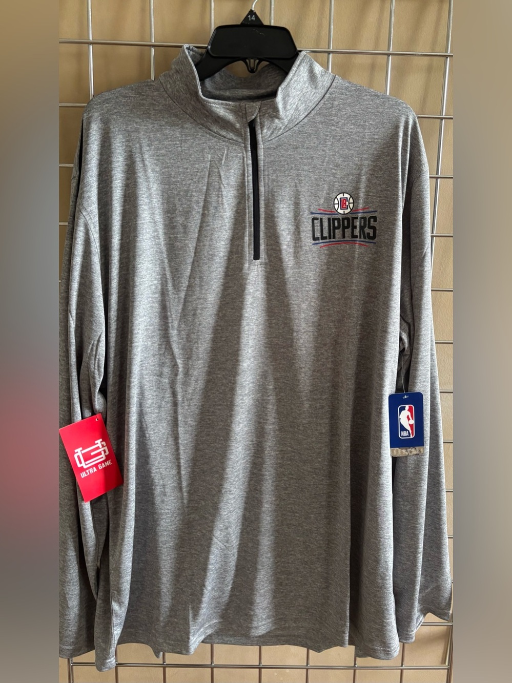 NWT Men's NBA LA Clippers Quarter-Zip Dry Fit Shirt Jacket Sz XXL Basketball